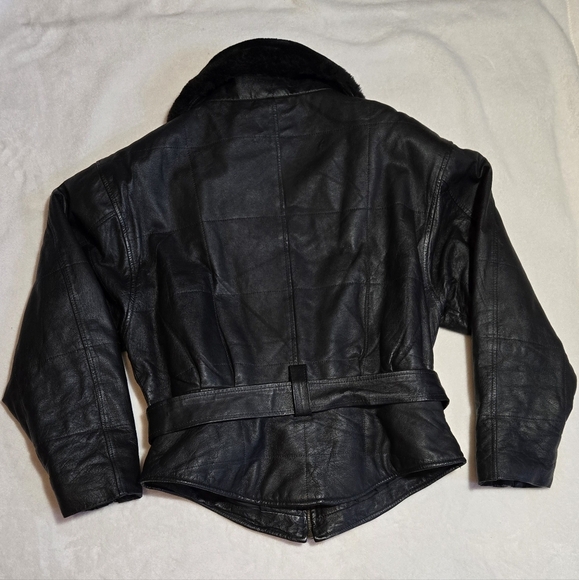 Northern Style Black Leather Jacket - Picture 3 of 4